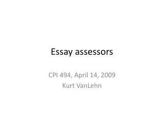 Essay assessors