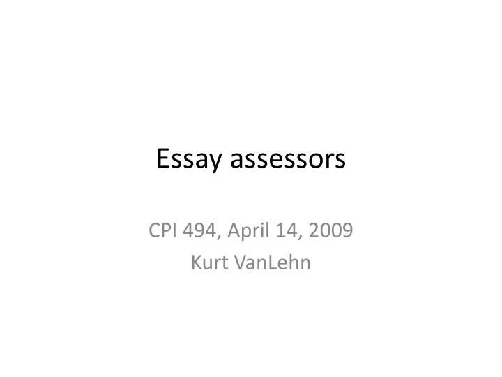 essay assessors