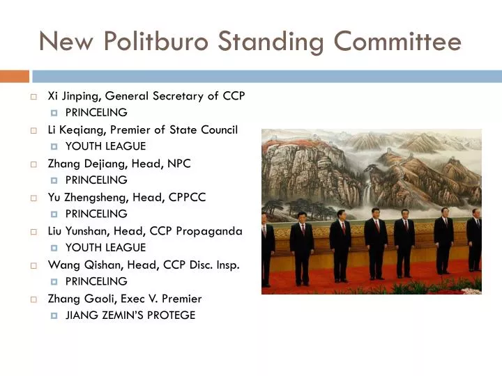 new politburo standing committee