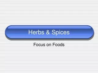 Herbs &amp; Spices