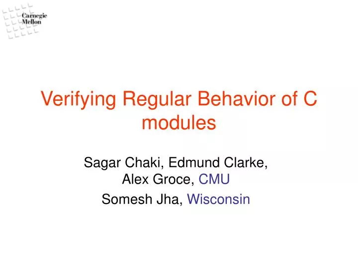 verifying regular behavior of c modules