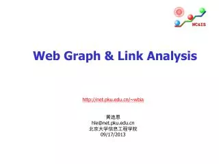 Web Graph &amp; Link Analysis