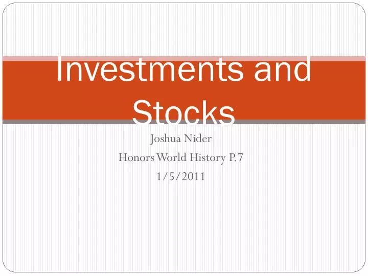 investments and stocks