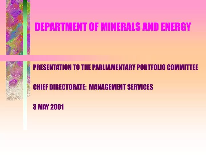 department of minerals and energy