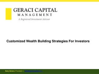 Customized Wealth Building Strategies For Investors
