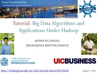 tutorial big data algorithms and applications under hadoop