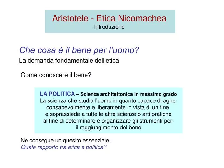 aristotele etica nicomachea introduzione