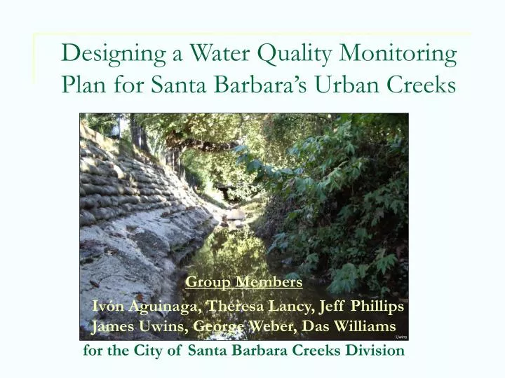 designing a water quality monitoring plan for santa barbara s urban creeks