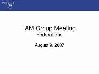 IAM Group Meeting Federations