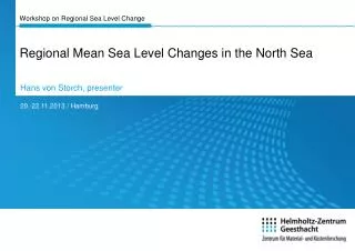 Workshop on Regional Sea Level Change