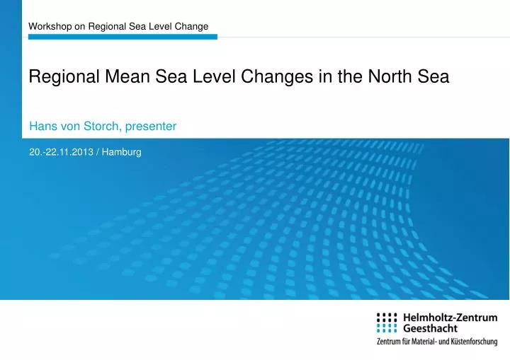 workshop on regional sea level change
