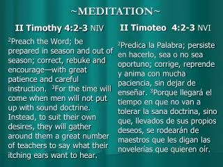 II Timothy 4:2-3 NIV
