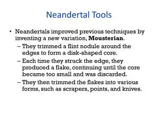 Neandertal Tools