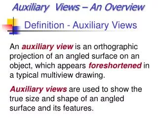Definition - Auxiliary Views