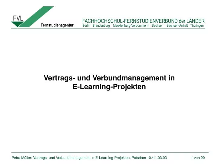 vertrags und verbundmanagement in e learning projekten