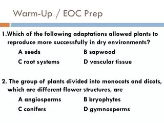 Warm-Up / EOC Prep