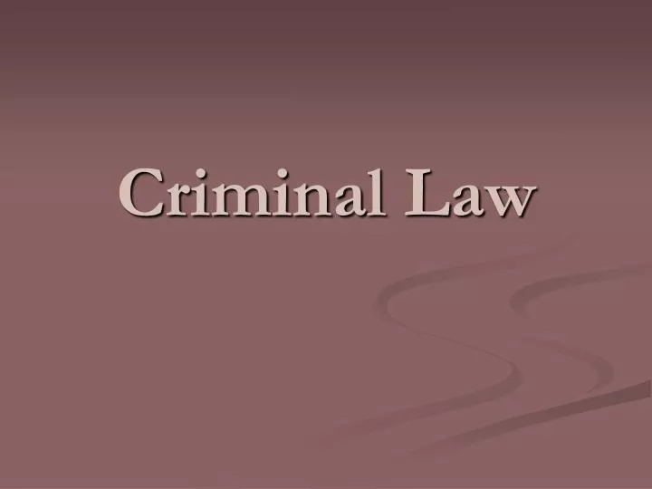 criminal law