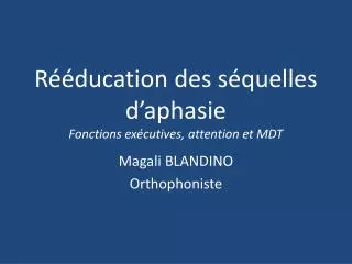 r ducation des s quelles d aphasie fonctions ex cutives attention et mdt