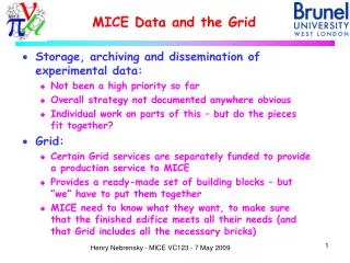 MICE Data and the Grid
