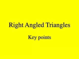 Right Angled Triangles