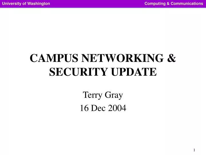 campus networking security update