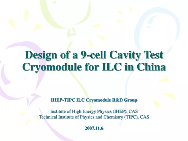 design of a 9 cell cavity test cryomodule for ilc in china