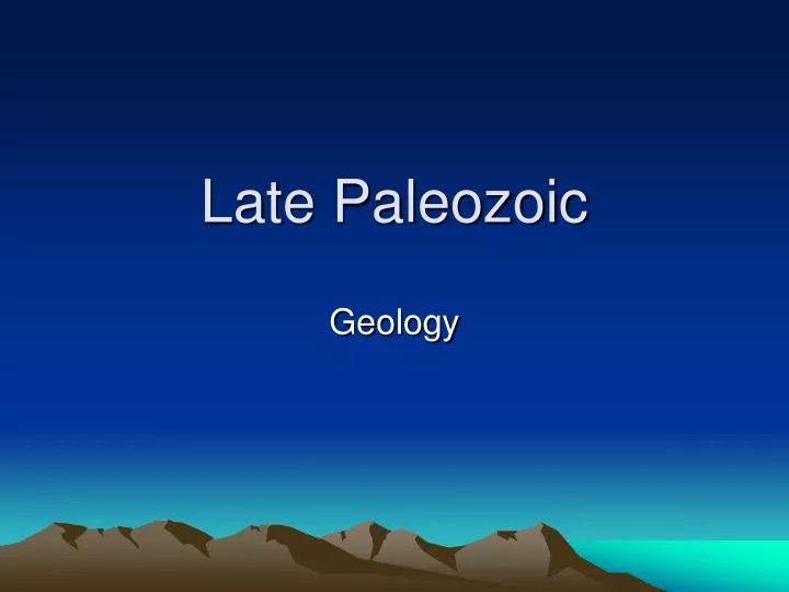 late paleozoic