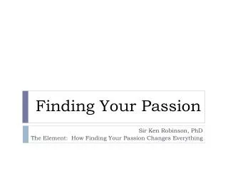 Finding Your Passion