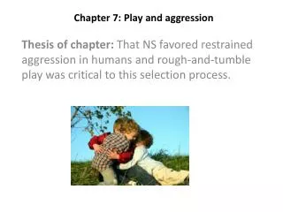 Chapter 7: Play and aggression