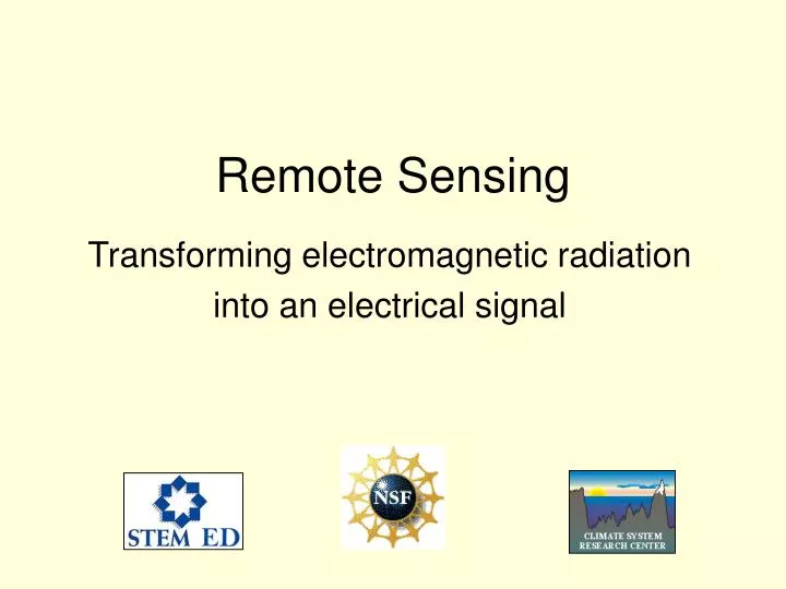 transforming electromagnetic radiation into an electrical signal