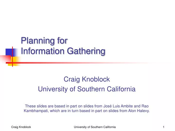 planning for information gathering