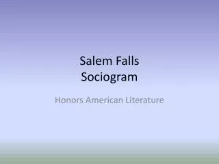 Salem Falls Sociogram