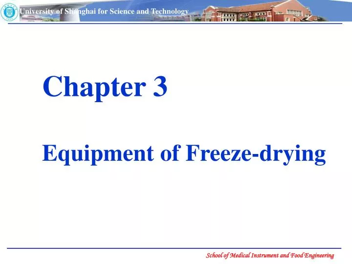 chapter 3 equipment of freeze drying