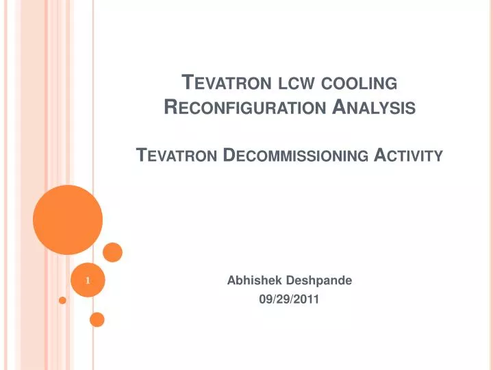 tevatron lcw cooling reconfiguration analysis tevatron decommissioning activity