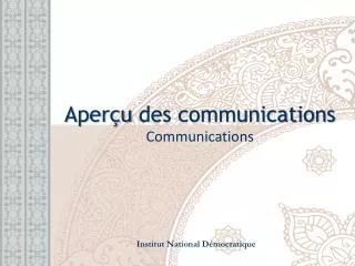 aper u des communications communications