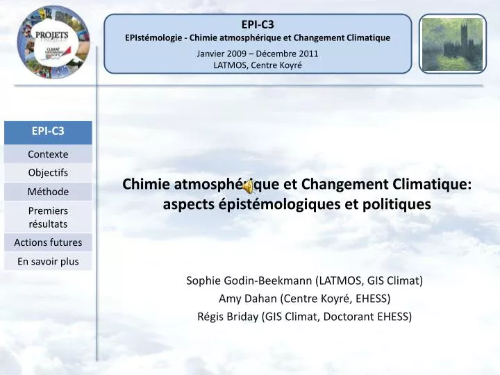 chimie atmosph rique et changement climatique aspects pist mologiques et politiques
