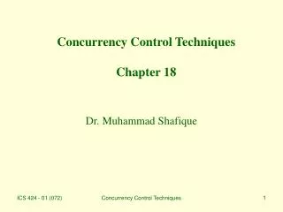 Concurrency Control Techniques Chapter 18
