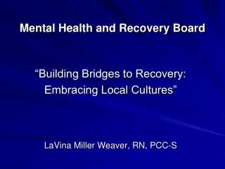 Mental Health and Recovery Board