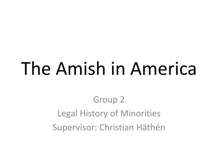 the amish in america