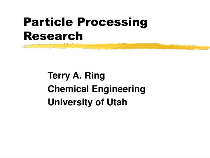 particle processing research