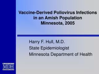 Vaccine-Derived Poliovirus Infections in an Amish Population Minnesota, 2005
