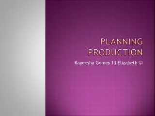 planning production