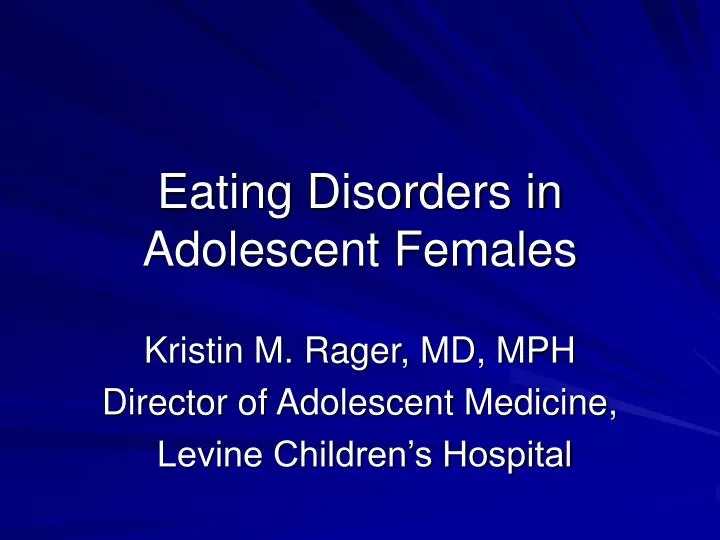 eating disorders in adolescent females