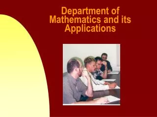 Department of Mathematics and its Applications