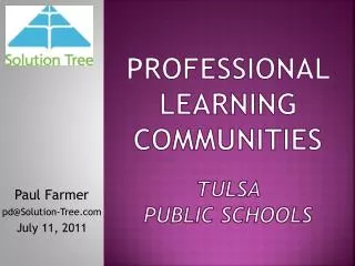 Professional Learning Communities Tulsa Public Schools