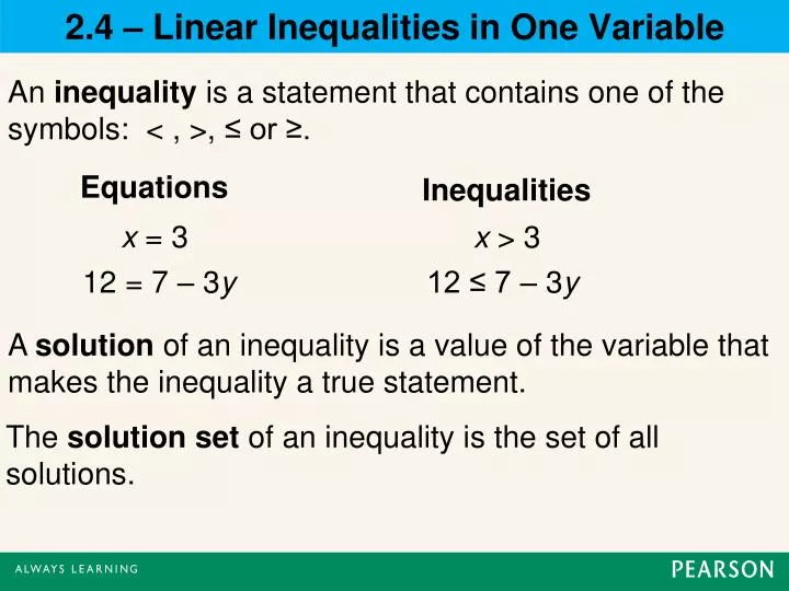 2 4 linear inequalities in one variable