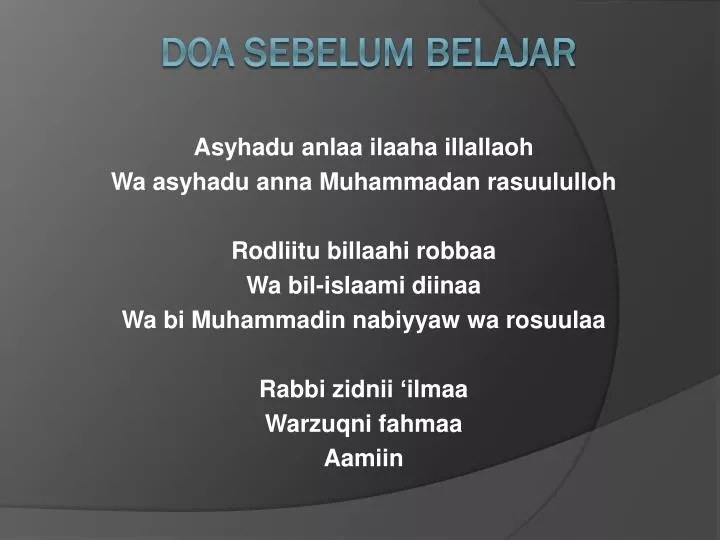 doa sebelum belajar