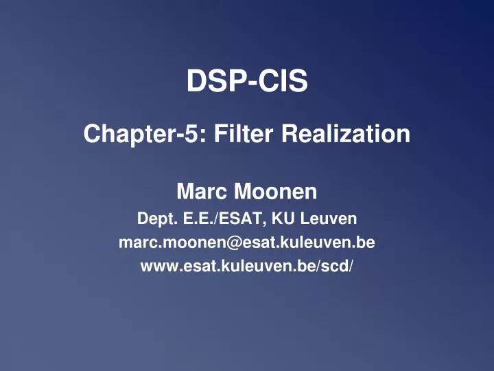 dsp cis chapter 5 filter realization