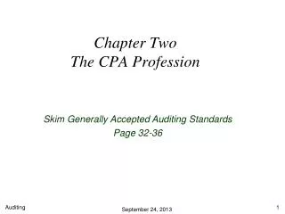 Chapter Two The CPA Profession