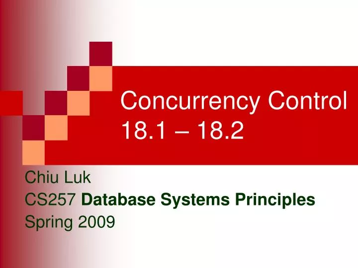 concurrency control 18 1 18 2